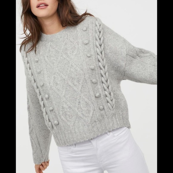 H&M Sweaters - NWT H&M Cable Knit Sweater Gray M